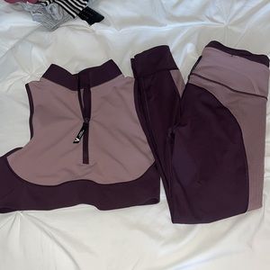 shaded purple workout set alyson felix + athleta